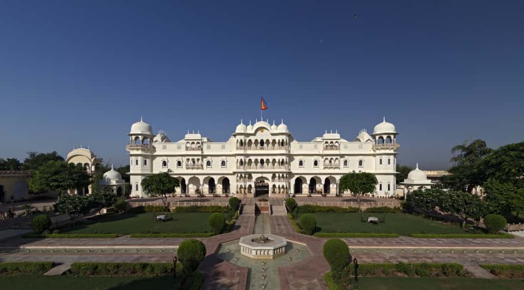Palace front above formal gardens