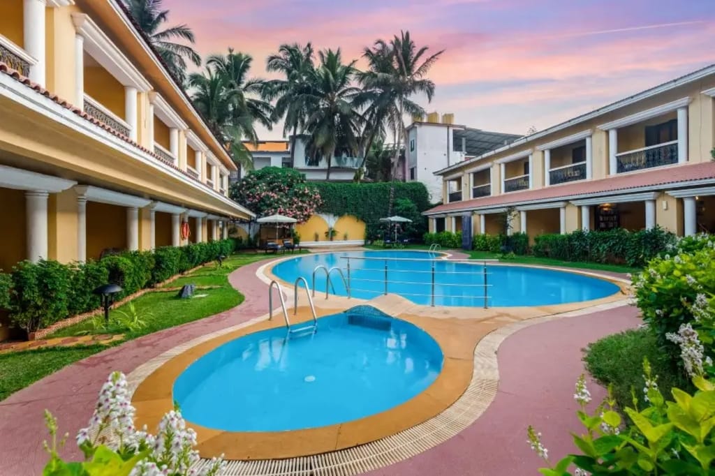 The courtyards and Portuguese architecture at Casa de Goa