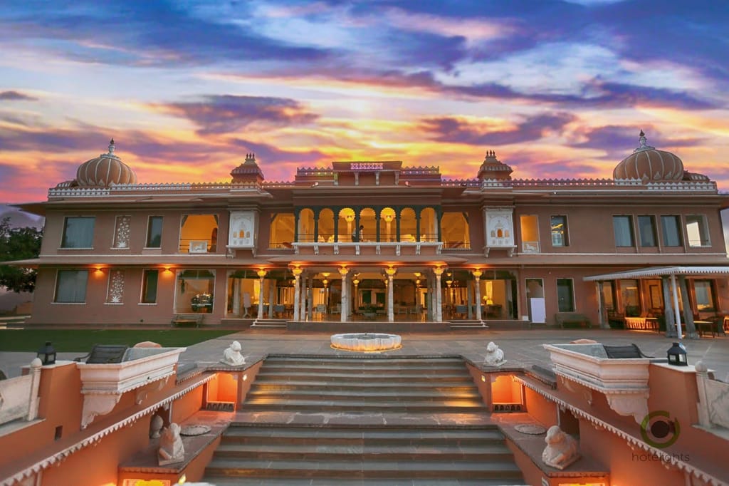 Fateh Garh hilltop palace aerial view