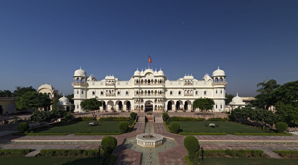 Palace front above formal gardens