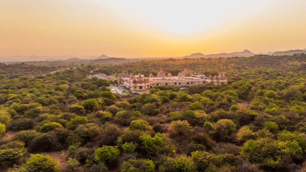 Sunset over the rocky Hampi landscape