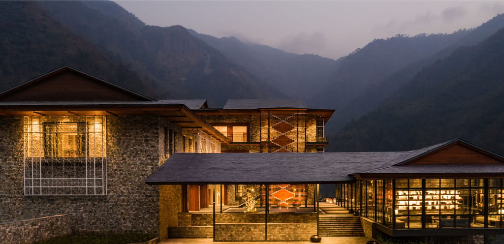 Cosy view of the resort (site alt: Cozy View of Taj Rishikesh, Uttarakhand - Banner Image)