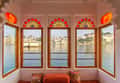 The bay window of a Lake Facing Suite, over Lake Pichola