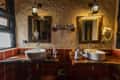 The double vanity bathroom in a Kanha Earth Lodge bungalow