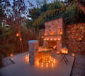 The private fireplace of the Royal Suite (Sher) at night