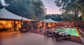 The Imperial Suite (Raj Bagh) and its private pool at dusk