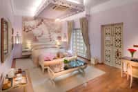 Suite with carved plaster relief panel