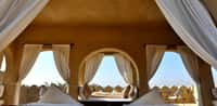 Curtained alcove above the battlements