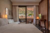 Luxury room looking out to Mehrangarh