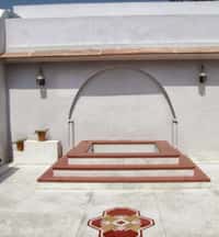 Sunken jacuzzi on a suite terrace