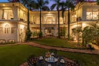 Verandahs and lawn in the evening