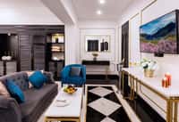 Suite sitting room with chequered floor