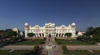 Palace front above formal gardens