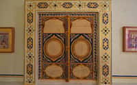 Painted and gilded wooden door panel