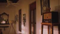 Corridor with vintage valve radio