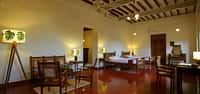 Deluxe suite with red tiled floor