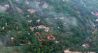 Tathastu Pench from the air, the rooms and lake among the trees at Turia
