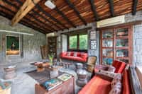 The library at Kanha Earth Lodge
