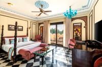 Kesar Bagh Premiere Room with vintage fan and balcony, Kesar Bagh Palace, Chittorgarh