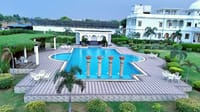 Aerial view of the resort pool