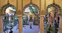 Arcaded courtyard at Alsisar Haveli