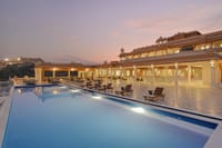 Fateh Vilas facade with swimming pool