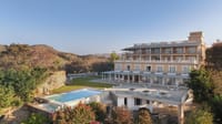 Fateh Safari Resort facade with swimming pool