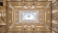 Atrium above the lobby rising four levels