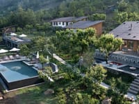 Qayaam Gah from above, villas on the ridge