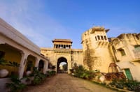 Arched gateway and ramparts inside the fort
