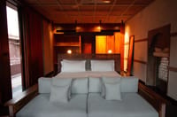 Stepwell suite sitting room in dark wood
