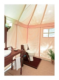 Attached canvas shower room