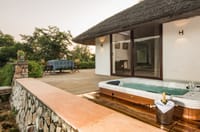 Villa deck with open-to-sky hot tub