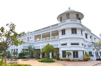 White fort facade with domed cupola