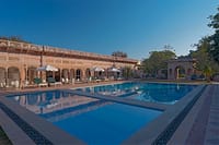 Swimming pool beside the arcade