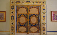 Painted and gilded wooden door panel