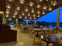 Baithak restaurant overlooking the lake