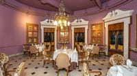 Paantya restaurant, domed ceiling and chandelier