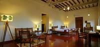 Deluxe suite with red tiled floor