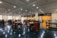 The restaurant laid for a meal