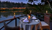 A candlelit riverside dinner