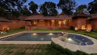 A private pool villa at twilight