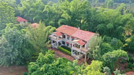 A family villa at Tathastu Kanha seen from the air