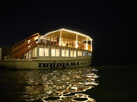 The ghats, by shuttle boat
