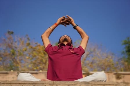 Sunrise yoga on the terrace