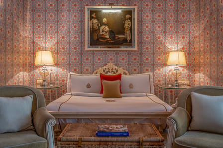 Sukh Niwas, hung with antique paintings and period photographs