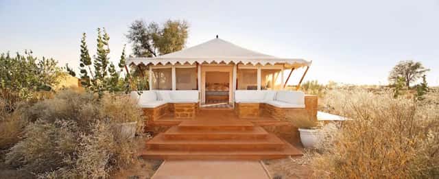 A Serai tent and its veranda on the edge of the Thar
