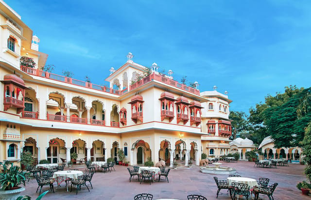 Alsisar Haveli, the courtyard facade from the garden