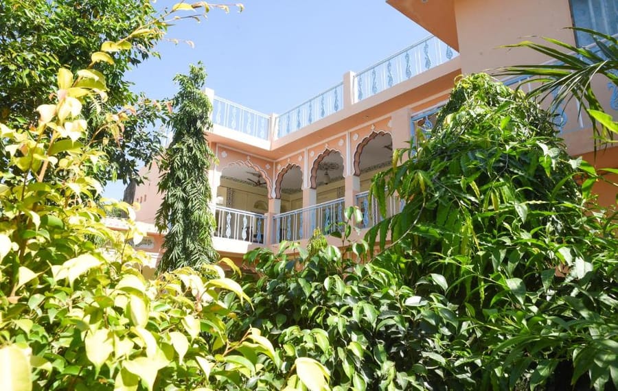 The front of Kothi Pushkar from the garden
