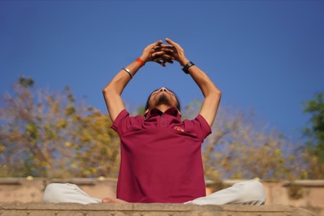 Sunrise yoga on the terrace
